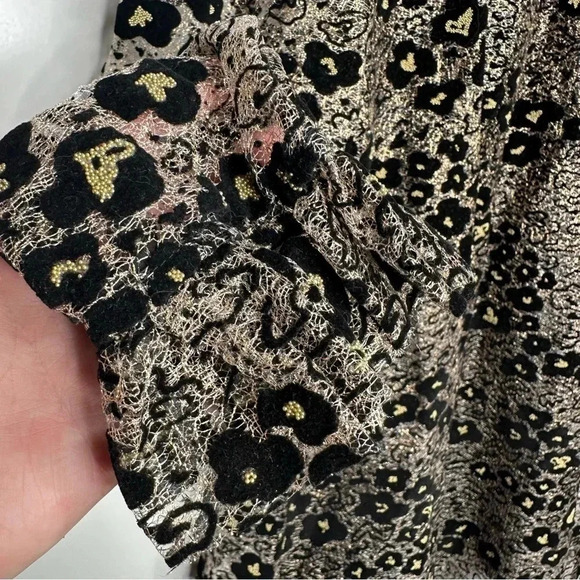 Opening Ceremony Glittered Flocked Corded Lace Mini Dress Size 4 - Picture 6 of 14